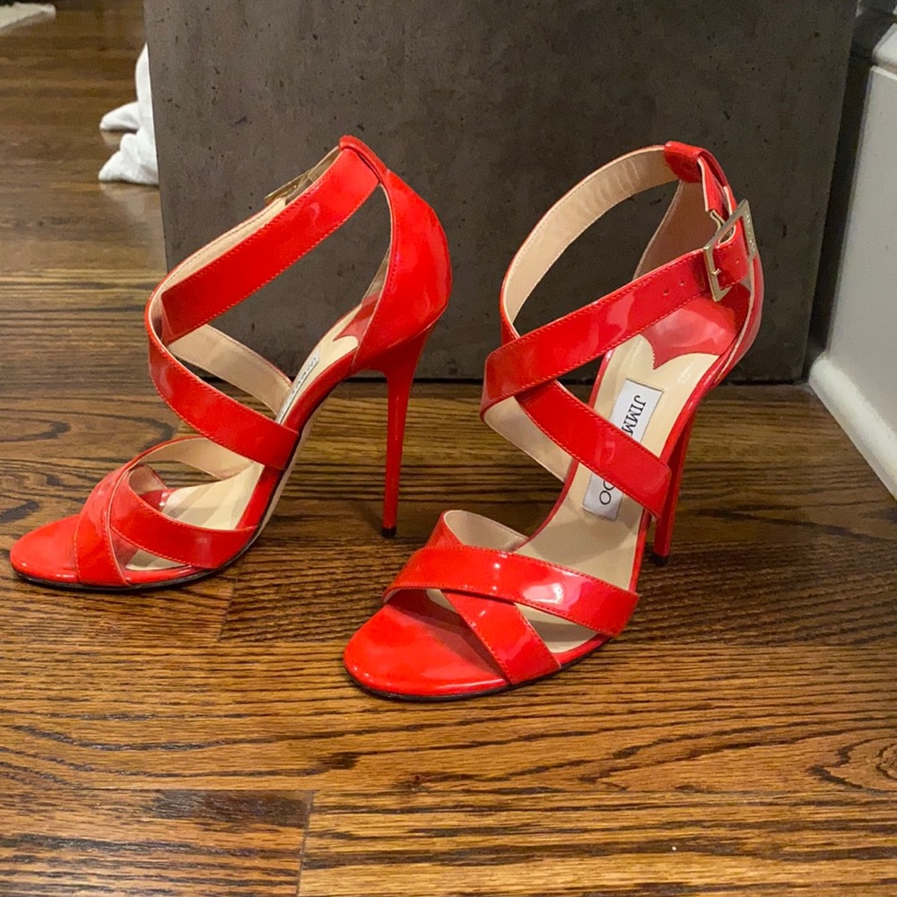 Jimmy Choo Red Strappy Heels